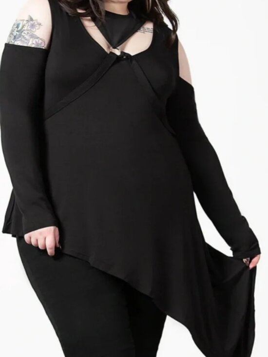 Killstar Tops - Killstar Turbulent Transit Asymmetrical Tunic XXL